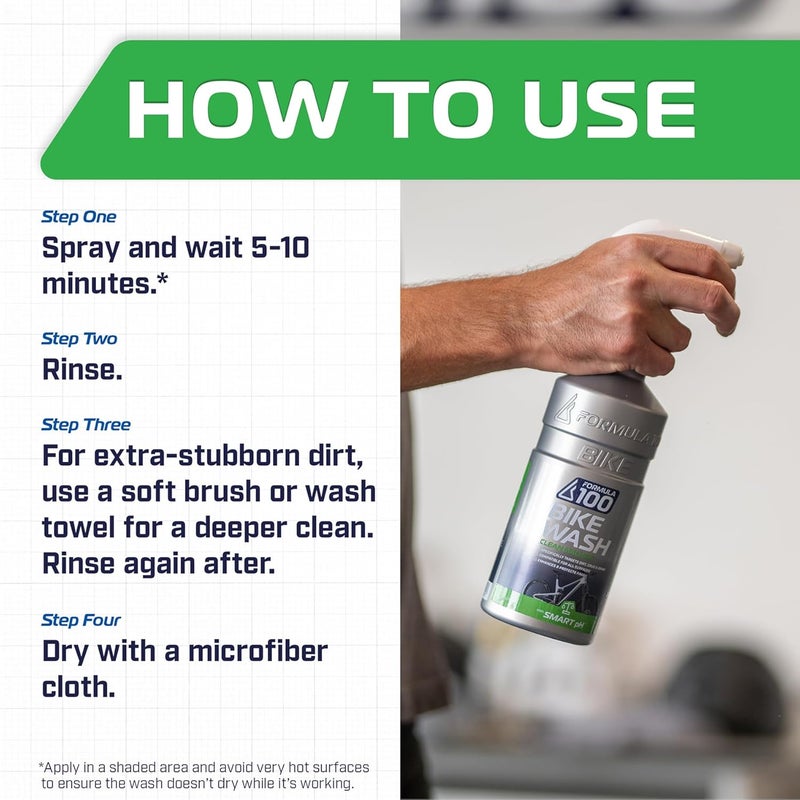 Formula 100 Clean Machine Bike Wash – For Cleaning Bicycles & Electric Bikes – No-Run Gel Formula Works on All Surfaces, Lifts Away Dirt & Grime - Image 3